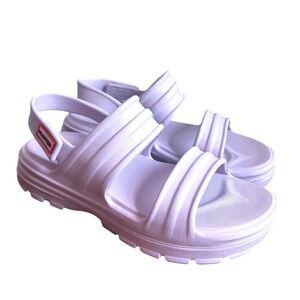 Hunter Size 10 Purple Mauve Bloom Algae Foam Slingback Platform Sandals